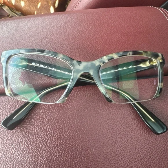 Miu Miu Brown Cat-Eye Glasses half rim lensdesigner women’s made in Italy